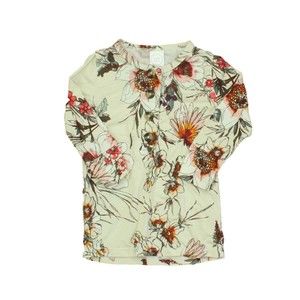 Lou Lou Girls Tan | Floral Long Sleeve T-Shirt size: 3-6 Months